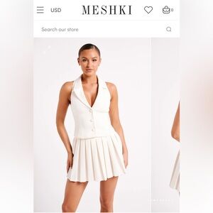 Brand new never worn Meshki Mura suiting cream vest. XS